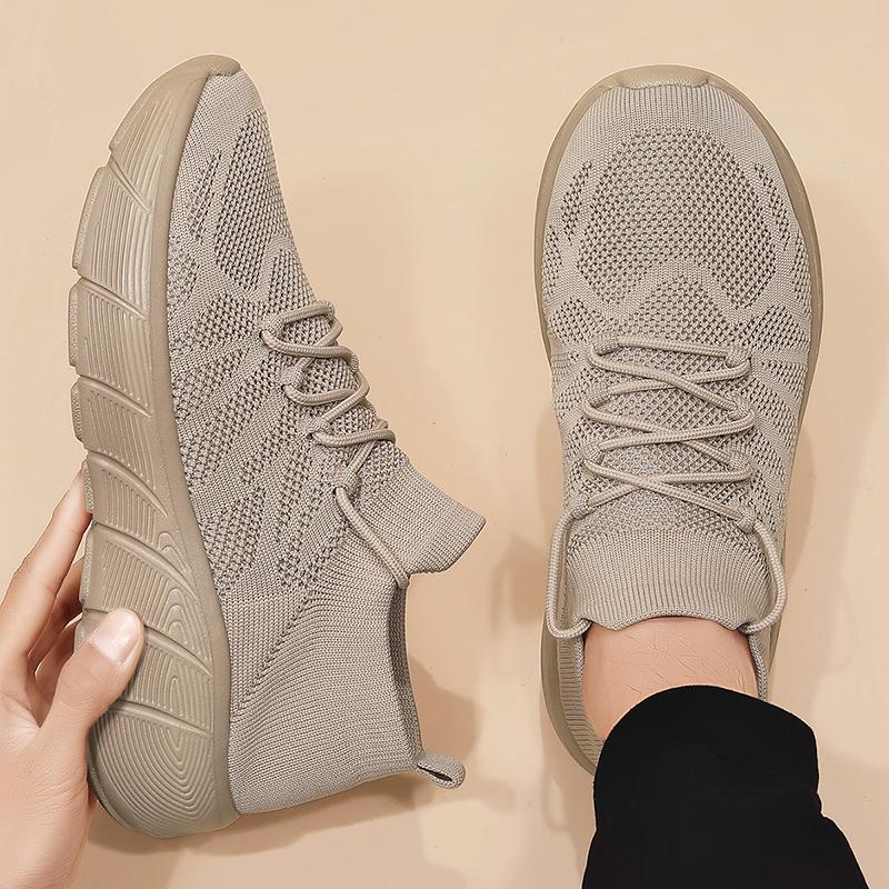 Women Sneaker Knit Comfortable Thick Sole Casual Shoes Breathable Stylish Sports Women Tennis Shoes Female Shoes Plus Size Men