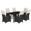 VidaXL Ensemble à manger de jardin coussins 7pcs Noir Résine tressée, ensemble de salle à manger d'extérieur 3276866
