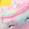 Cute Unicorn Plush Handbag Large Capacity Rainbow Unicorn Plush Tote Bag Girls Cartoon Gift Bag For Birthdays Back-To-School