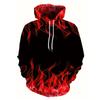 Fashionable Spring and Autumn Creative Flame Printed Hoodies Cool Men's Hoodies Popular