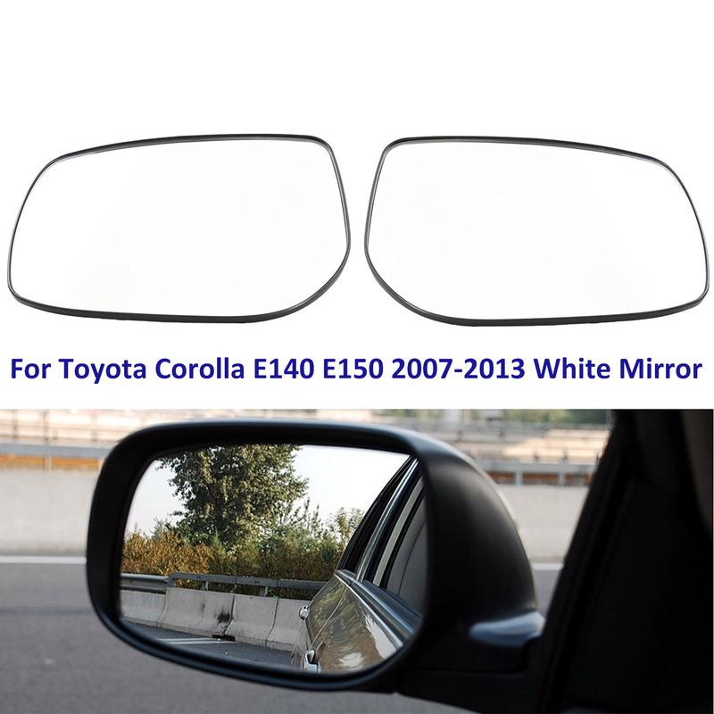 For Toyota Corolla E140 E150 2007-2013 White Driver Passenger Side Mirror Rearview Glass Door Wing Mirror with Heating