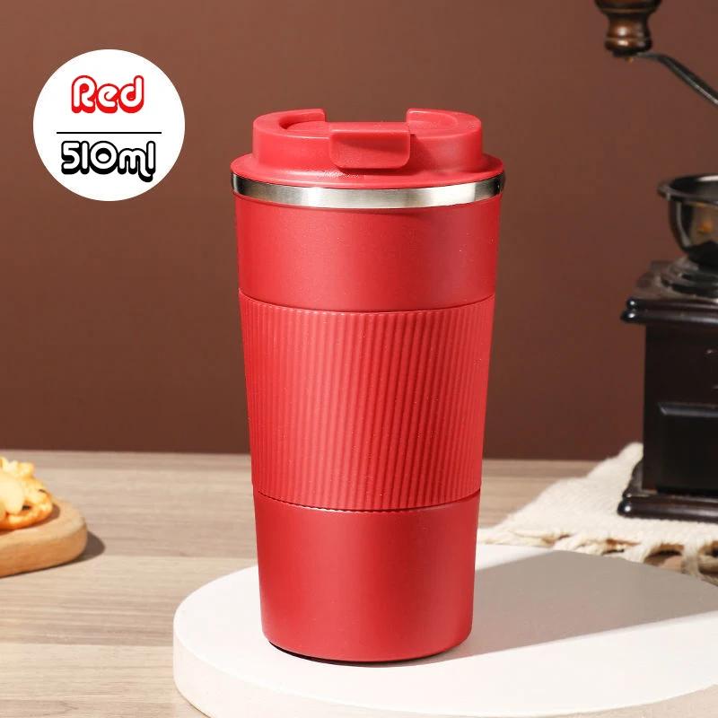 510ml 304 Stainless Steel Vacuum Insulated Portable Coffee Cup Outdoor Thermos Cup Sealed Thermal Insulation Trailing Mug Water