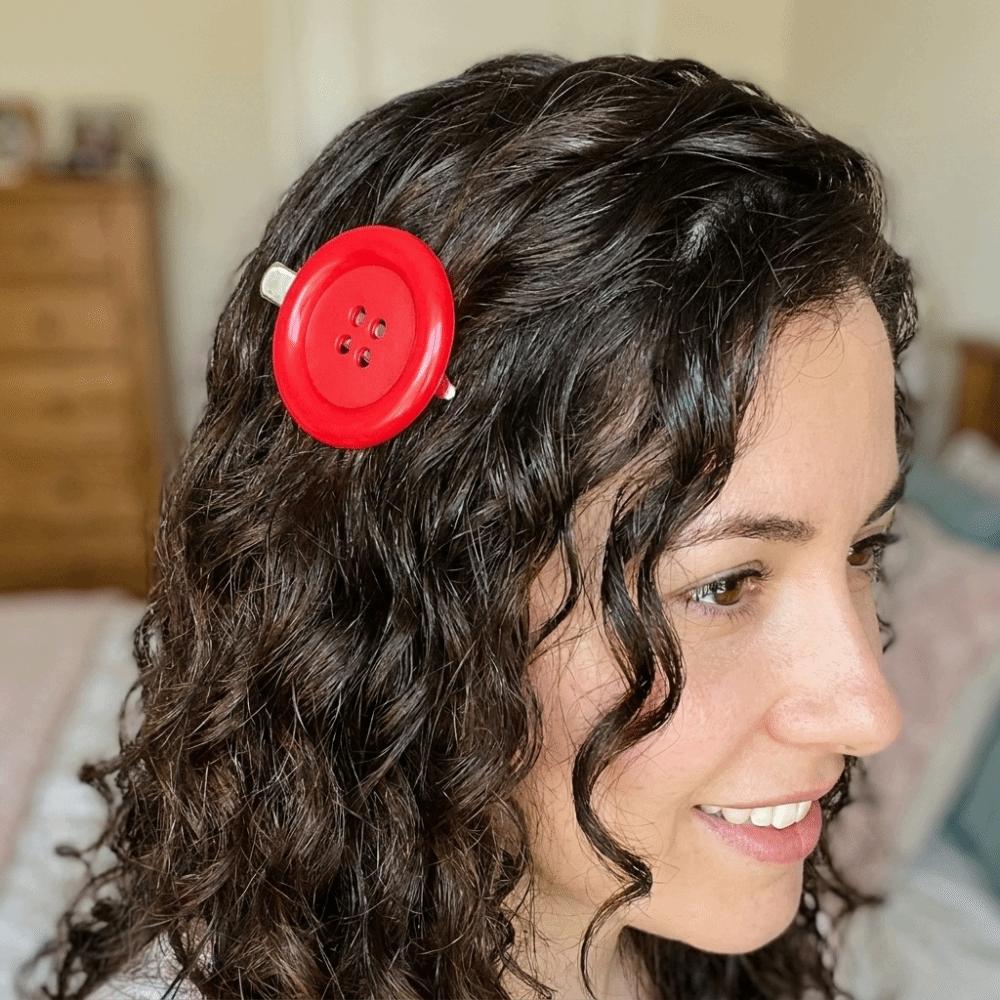 Exaggerated Hair Side Clip Colorful Hair Accessory Extra Large Button Hair Clip Daily Decoration