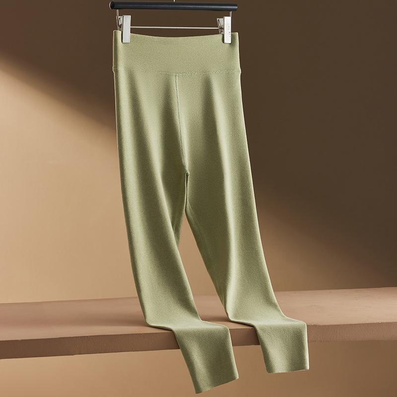 

Женские леггинсы из кашемира и шелка с высокой талией и утягивающим эффектом — плотные, теплые, больших размеров для осени и зимы L [85-100 kg]