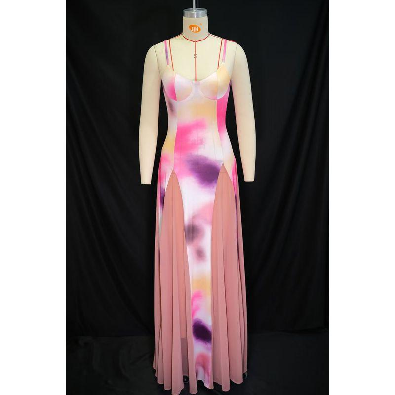 

Fashion Wind Summer New Arrival Fashion V Neck Spaghetti-Strap Floral Print Silm Backless Dress Sling Sexy Dress Printed S