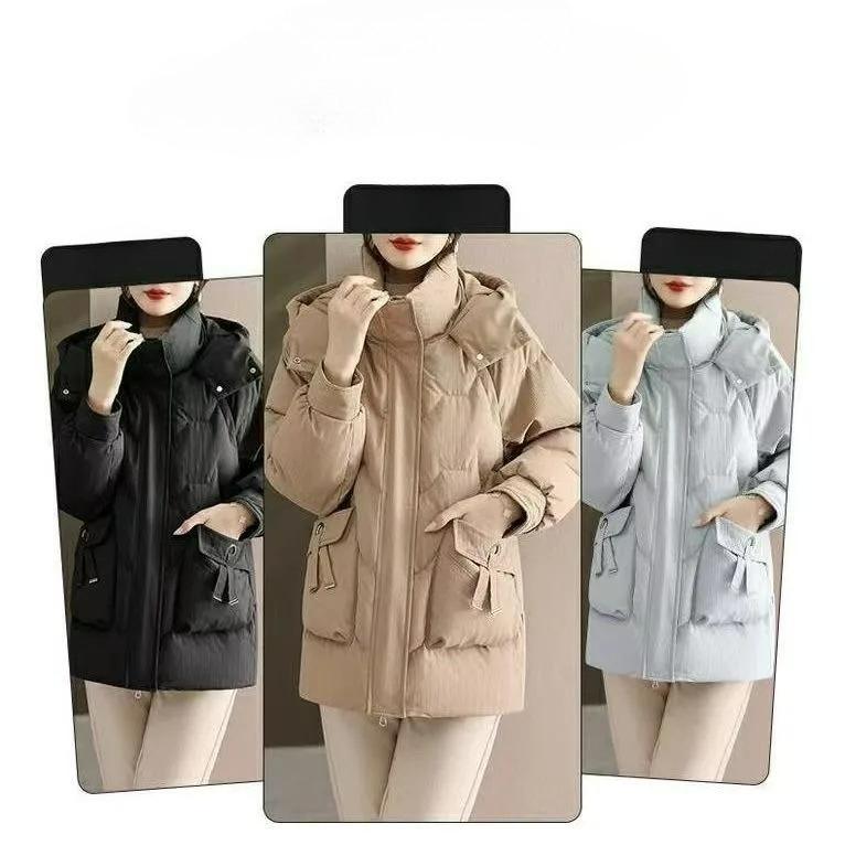 Mother's Winter Coat Thickened Warm Cotton Coat Mid-length Loose Large Size