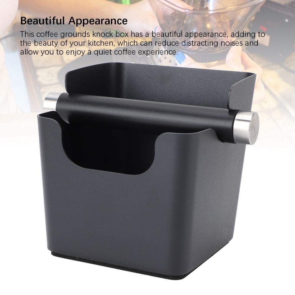 Stainless Steel Espresso Knock Box Removable Knock Bar Coffee Grounds Container Home Use