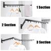 1 / 2 / 3 Section Folding Clothes Hanger Saving Laundry Organizer Telescopic Drying Clothing Rack Bar Space 100kg Wall Mounted