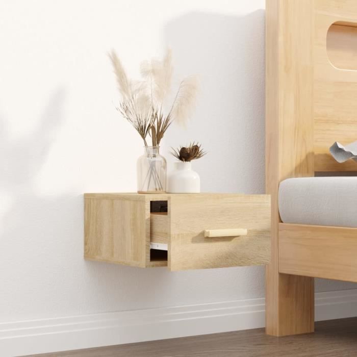 VidaXL Wall-mounted Bedside Table Sonoma Oak 35x35x20 Cm812840