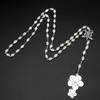 Mother-of-Pearl Rose Rosary with Italian Crucifix