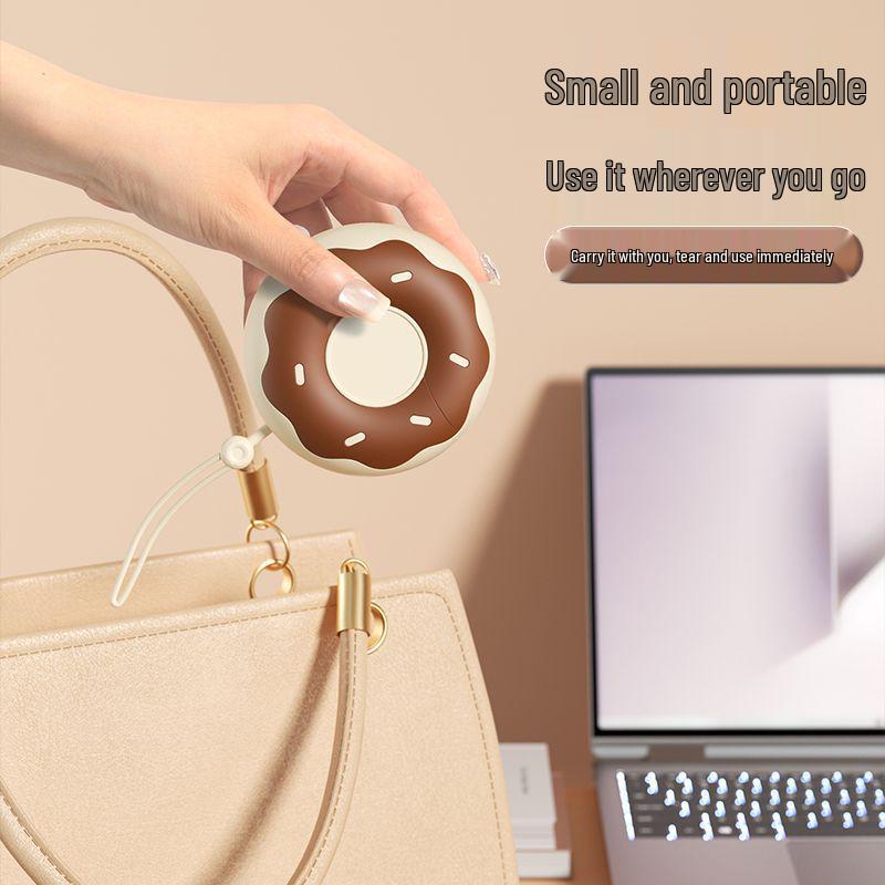 Compact Cute Donut Lint Roller with Tearable Replacement Rolls for Clothes