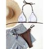 Seturi Bikini Femei cu Gât Legat costume de baie din două piese Culoare Roșu Vin și Maro Costume de Baie 2025 micro bikini Biquini conjunto de bikini