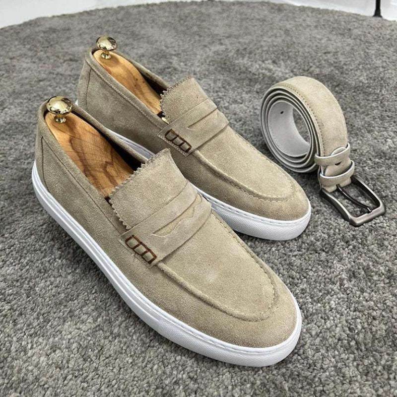 Fashion Business Men's Suede Leather Casual Shoes Autumn New Comfortable Flats Shoes Loafers Classic Men Platform Walking Footwear 38-48