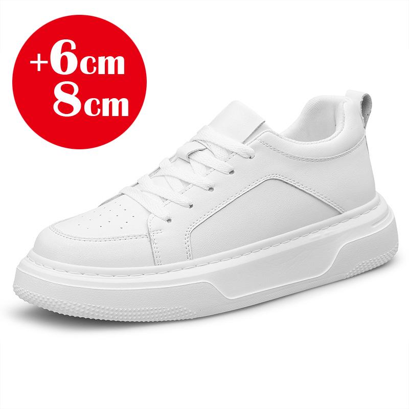 2025 Neue Herren Schuhe mit Höhenerhöhung 10cm unsichtbare Elevator-Sneaker weiß Leder Sport Zapatillas de Hombre Übergröße 46