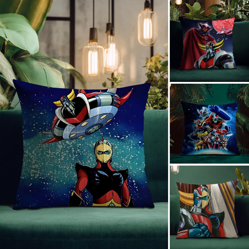 UUFO RobotT Anime Cushion Cover Natural Linen Pillow Case DoubleSided Print Decorative Sofa Pillowcase Home Decor Gift