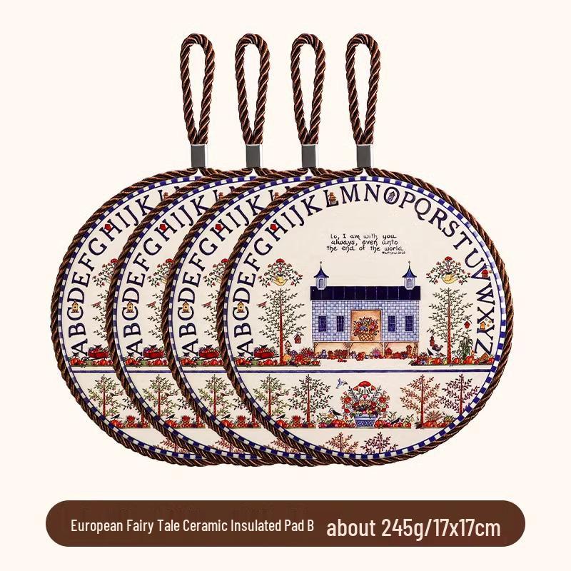 High-Temperature Resistant Retro Enamel Pot Mat – Anti-Scald Pad for Ceramic Tableware