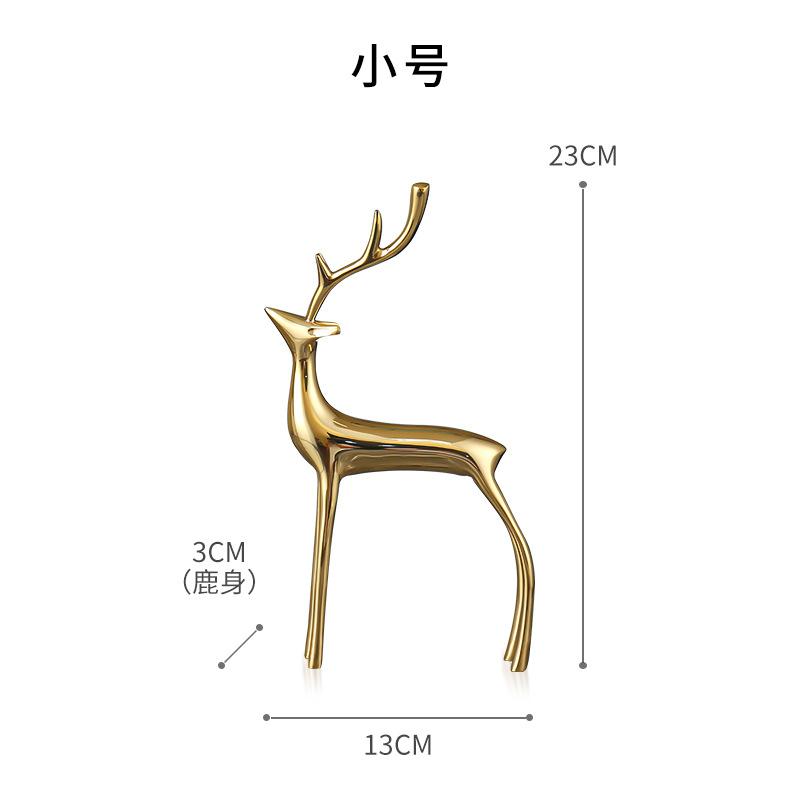 

Modern Luxury Brass Reindeer Figurine Elegant Home Accent for Living Room TV And Wine Cabinet Decor Premium Brass Ornament