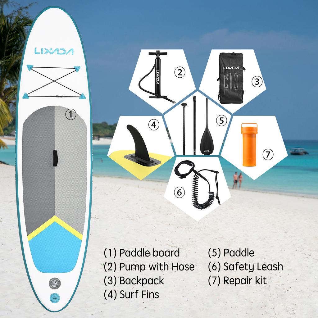 Inflatable Paddle Board Stand Up for Adult 6 Inch Thick SUP Paddleboard Water Sport Surf Set with