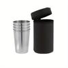 4Pcs/set 30ml/70ml/170ml Outdoor Practical Stainless Steel Cups Shots Set Mini Glasses for Whisky Wine with Case Portable Drinkware Set