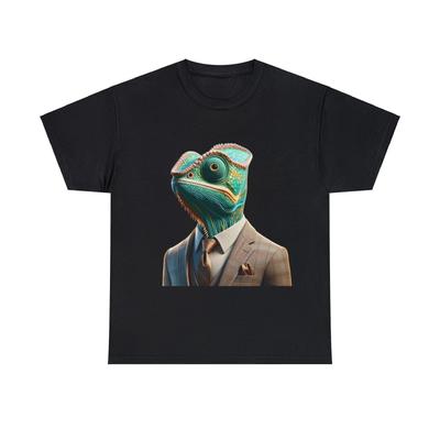 Unisex T-Shirt für Erwachsene: Künstlerische Chamäleon-Eidechse Lustiges Schrulliges Tier Mode-T-Shirt