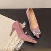 Large size pointed high heels thin heels 22 new elegant temperament beautiful commuting beautiful single shoes