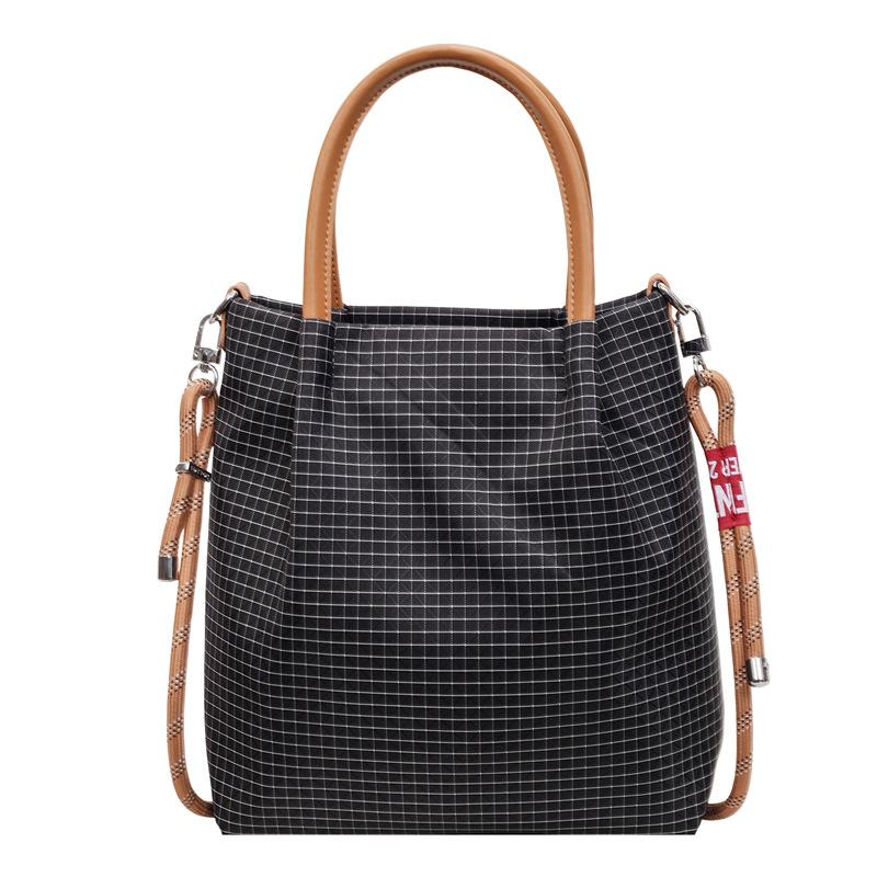 Vintage Plaid Tote Bag Women's Handbag Commuter Large Capacity Shoulder Bag
