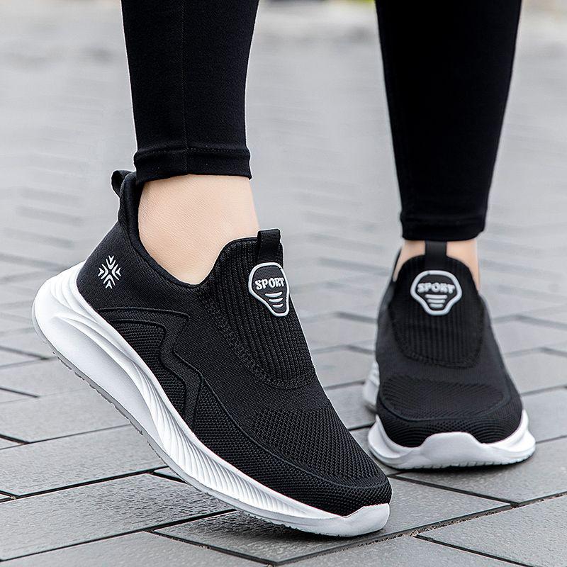 Bequeme Slipper-Freizeitschuhe zum Gehen für ältere Menschen - Atmungsaktiv, Weich, Rutschfeste Sohlen