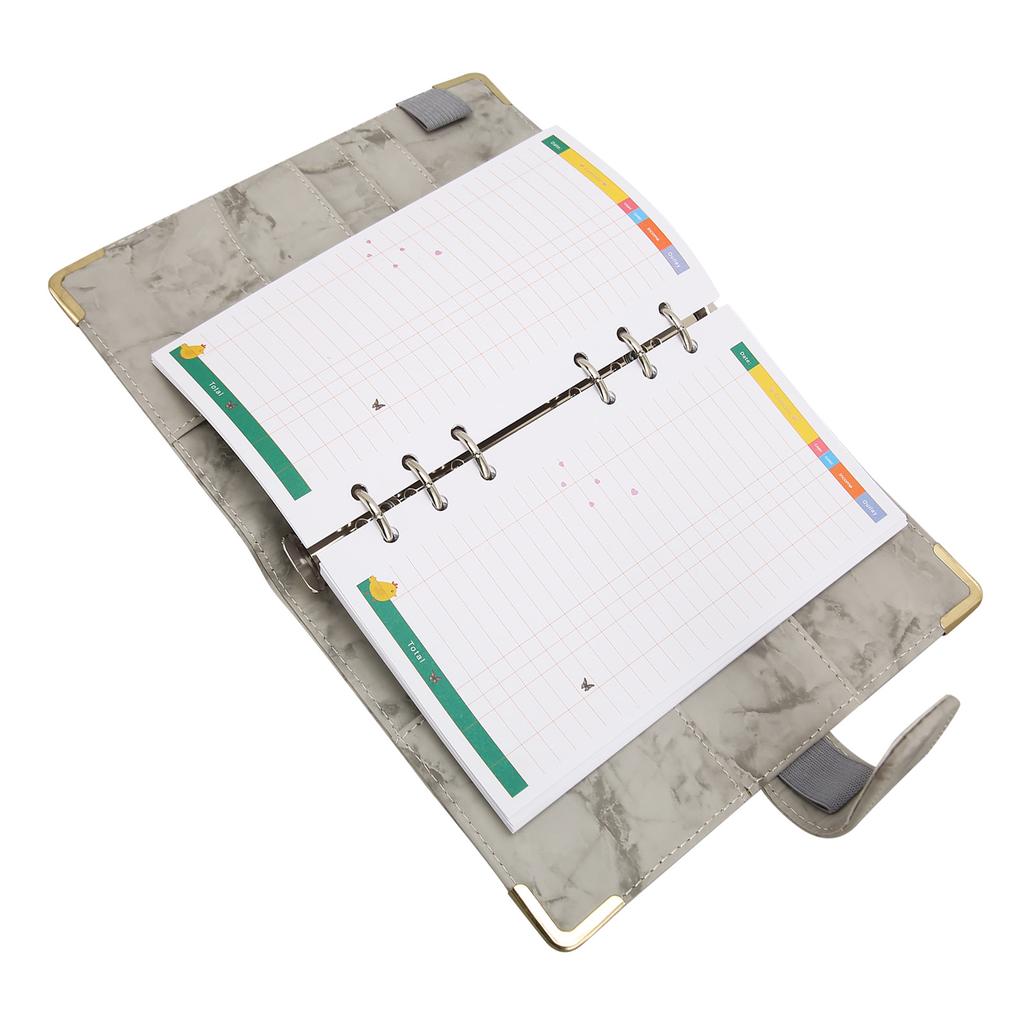 Budget avec enveloppes en cuir PU marbré A6 pour cartes et factures Gris