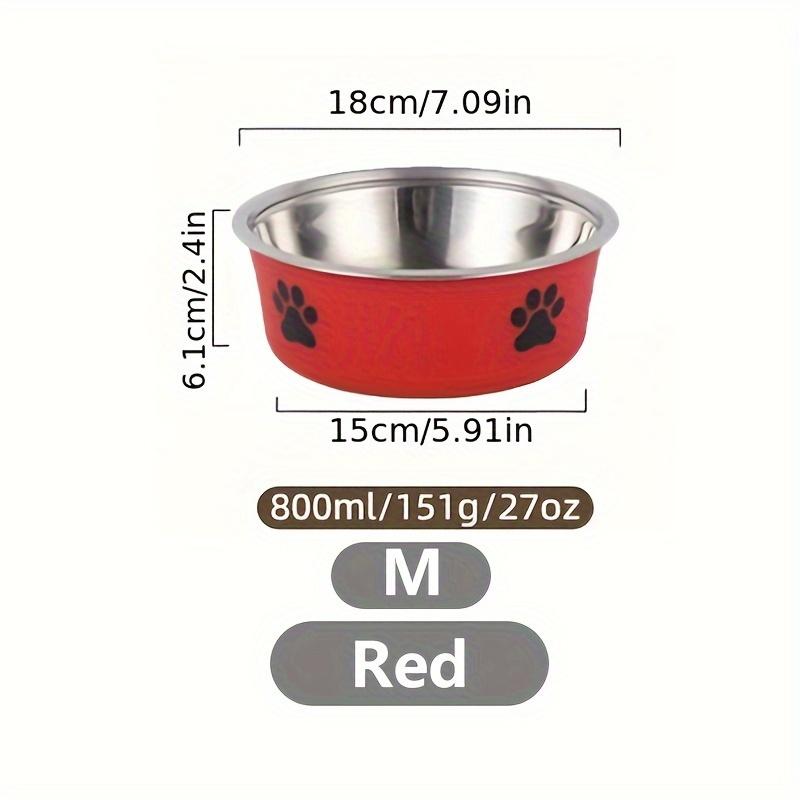 1 Stück Robuster Edelstahl-Haustiernapf, Rutschfest, Leicht zu reinigen, Niedlicher Pfotenabdruck-Hundenapf Perfekt für Futter & Wasser