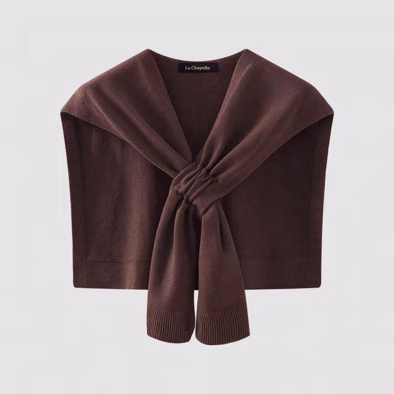 Spring and Autumn Air Conditioning Room Shoulder Neck Striped Shawl Outside Knitted Small Garment Versatile False Collar Shawl