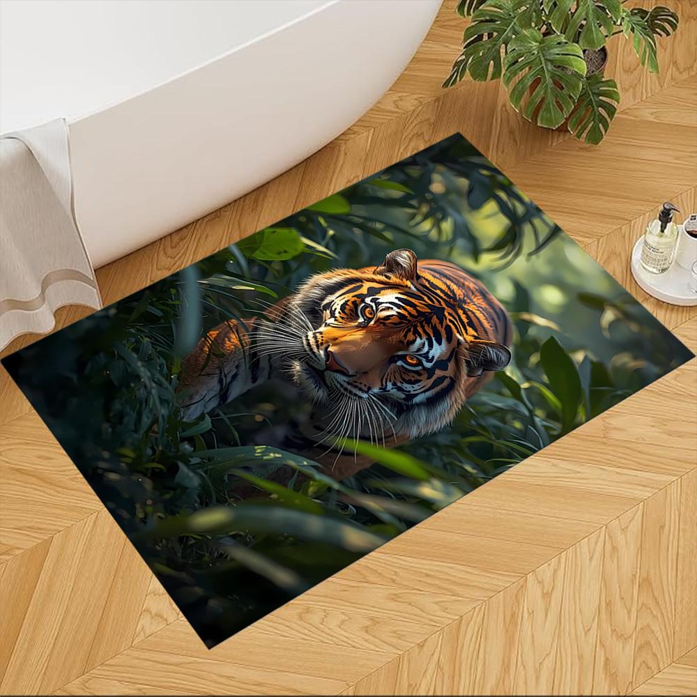 Wild Tiger In Jungle Non-Slip Home Carpet Design for Office Decor Living Room Bedroom Gift