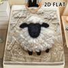1Pc 2D FLAT Black-faced Sheep Print Flannel Blanket,High Quality Comfortable for All Seasons,Home Decor,Warmth and Comfort,Perfect for Christmas Gifts