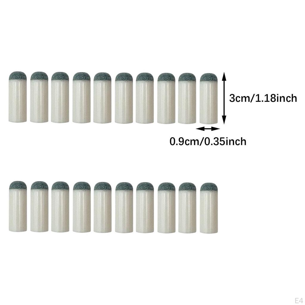 Pool Cue Tips, 50 Pieces, Easy To Install Repair with Chalk, D Tips