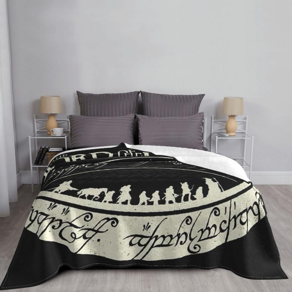 L-Lord Of The Rings Movie Blankets Soft Warm Flannel Throw Blanket Plush for Bed Living Room Picnic Travel Home Couch