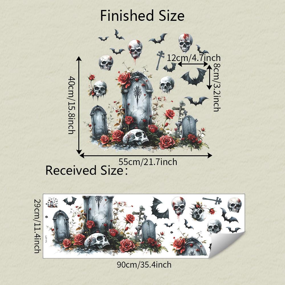 

Хэллоуин Череп Надгробный камень Роза Спальня Гостиная Декоративные наклейки на стену