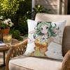 Vocaloid Gumi Megpoid Echo Cushion Cover Decorative Pillowcase Soft Short Plush Cozy Durable Sofa Home Decor Items Gift