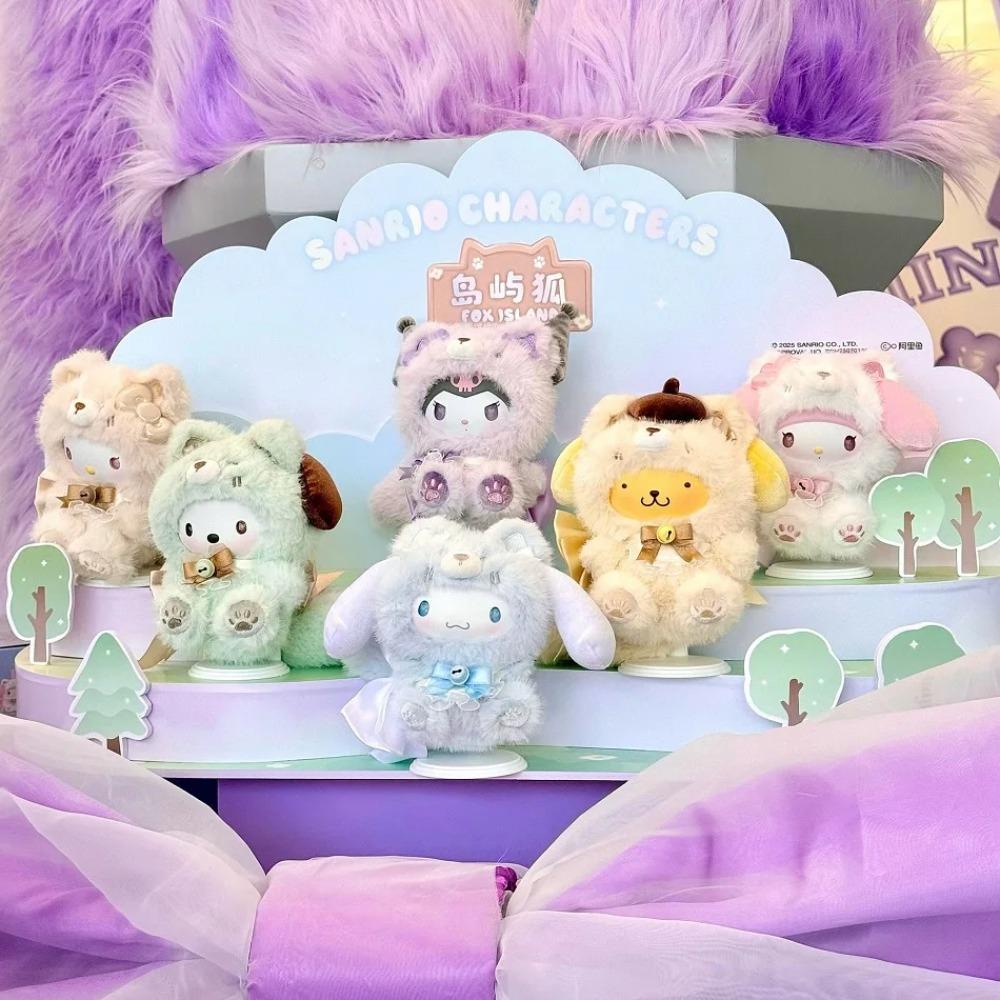 2026 New Kuromi Fox Island Series Vinyl Plush Blind Box Cute Cartoon Hello Kitty Kuromi Pendants Girl Bag Ornament Toy Gifts