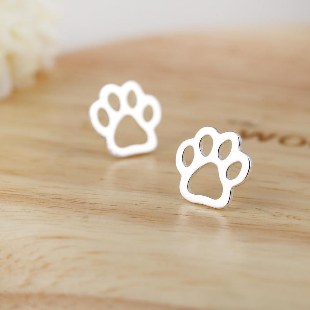 Cute Bear Paw Earrings: Simple Animal Footprint Ear Accessories