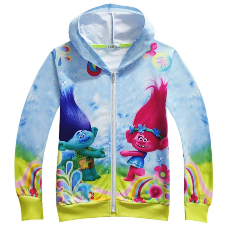 Buy Trolls Jacket for Kids Girls Outwear Girls Clothes Hoodies Cartoon ...