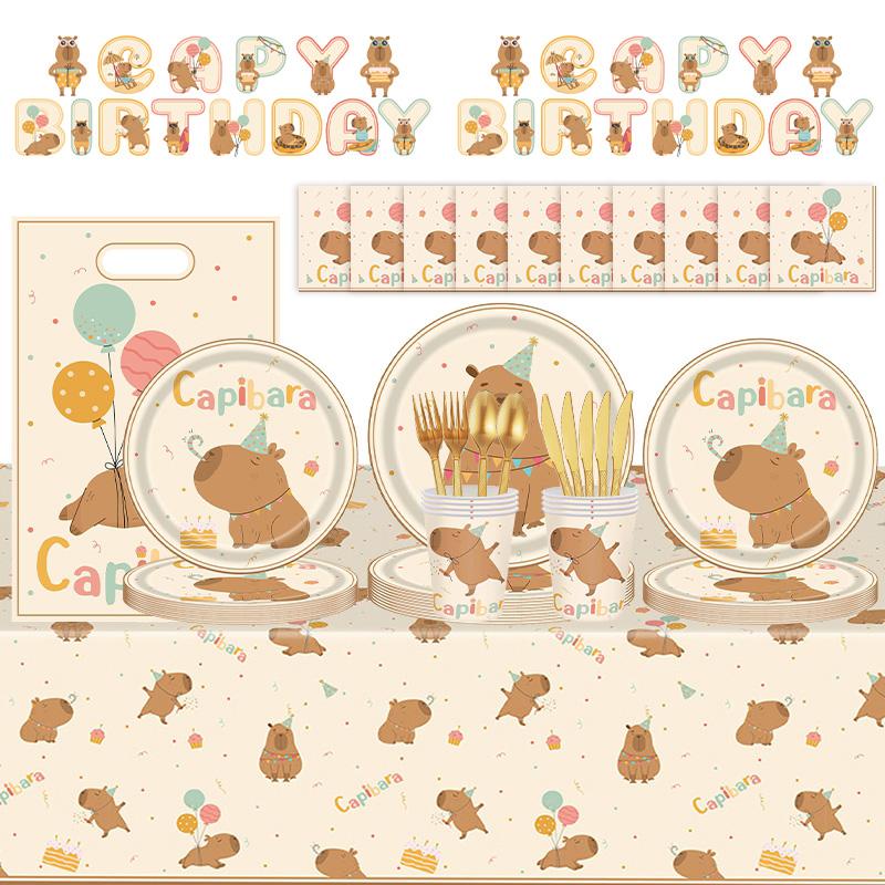 30pcs Disposable Plates Cups Birthday Decoration Disposable Tableware Disposable Party Dish Baby Shower Camping Disposable Cups