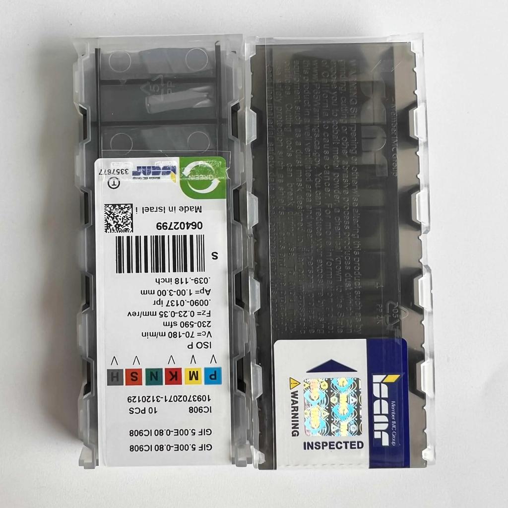 ISCAR / GIF5.00E-0.80 IC908 /Industrial indexable carbide inserts 10 Pcs
