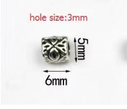 20Pcs/Lot Tibetan Silver Carved Tube Spacer Beads Charms Metal Hollow Big Hole Beads For DIY Bracelet Jewelry Making Accessories