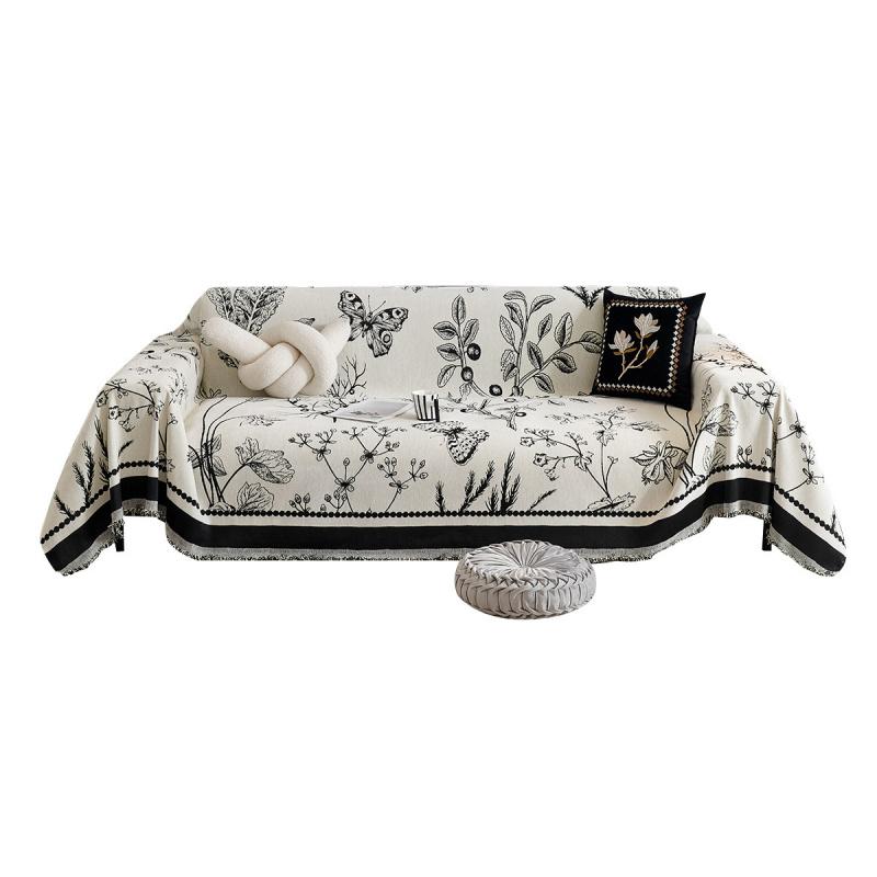 Vintage French Style Chenille Sofa Cover, Full Coverage for All Seasons, Luxury High-End Sofa Protector Slipcover