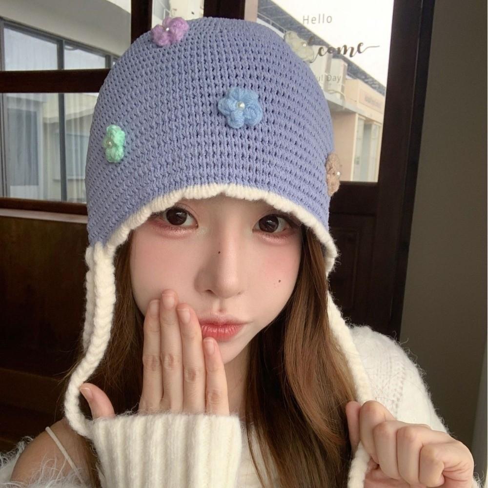 Ear Protection Beanie Cap for Women Windproof Pullover Caps  for Walking Travel Shopping