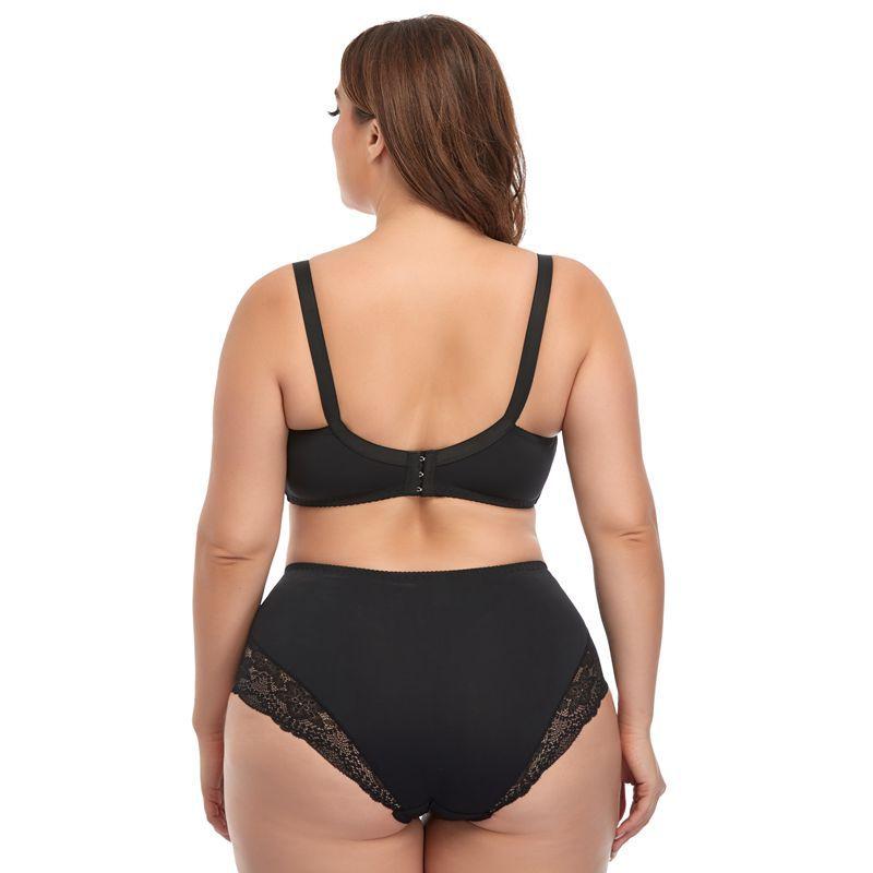 Ensemble de Soutien-gorge Grande Taille pour Femmes avec Armatures et Bordure en Dentelle, Sous-vêtements pour Femmes, Soutien-gorge à Bonnets Moulés Fins