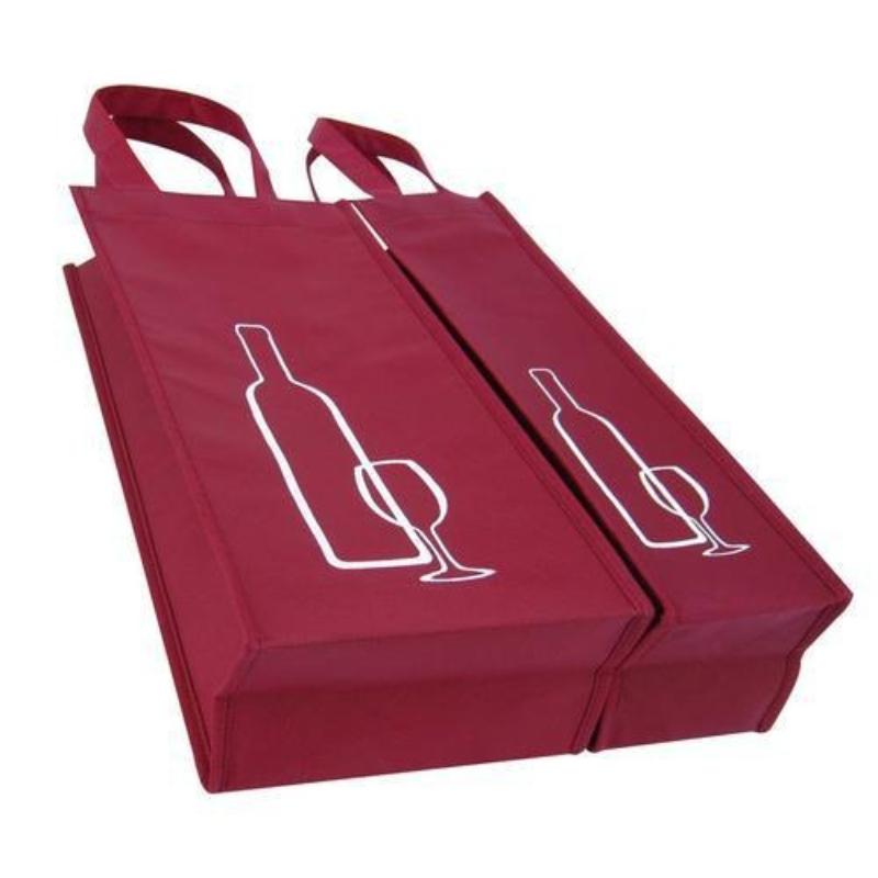 10pcs Wine Bag Party Handheld Single Double Packaging Bag Non-woven Fabric Stamp Alcoholic Beverages Gift Bags