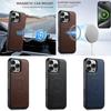 Wireless Charging Phone Case Luxury PU Leather Magnet for IPhone 17 Pro Max 16 Plus 15 14 13 12