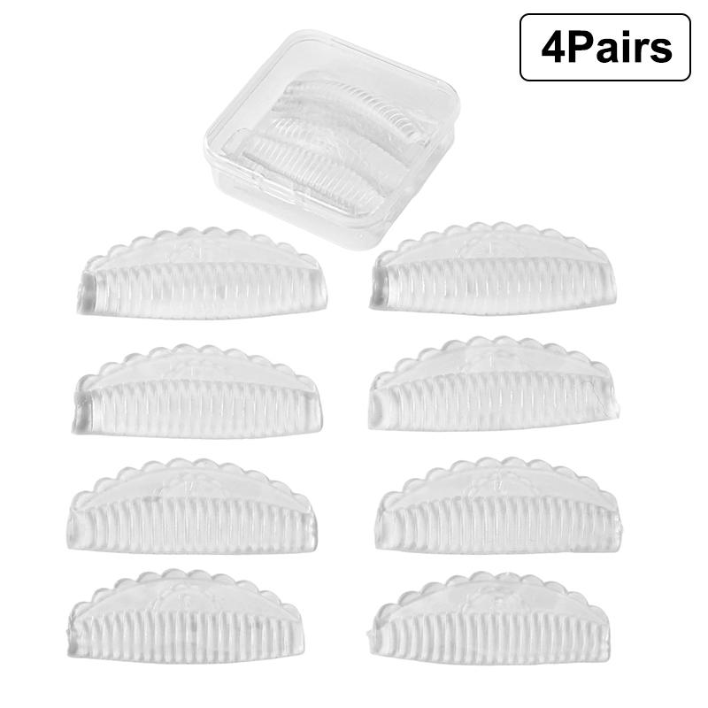 4 par Självhäftande Ögonfranslyftningskit Silikon Lamineringsdyna Återanvändbara Franspermanentstavar 3D Ögonfransböjare Tillbehör