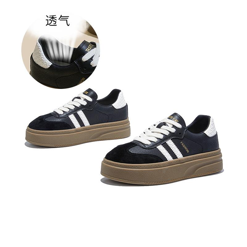Leather women's autumn new thick-soled heightening sports shoes casual versatile little white shoes fashion board shoes