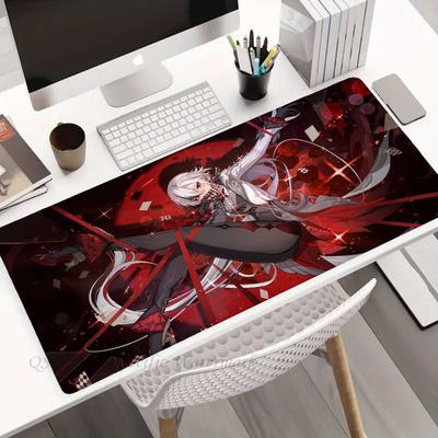 Arlecchino Anime G-Genshin Impact Mauspads Rutschfest Geeignet Für Bürocomputer Laptops E-Sport Spiel Schreibtischunterlagen XXL Tastatur